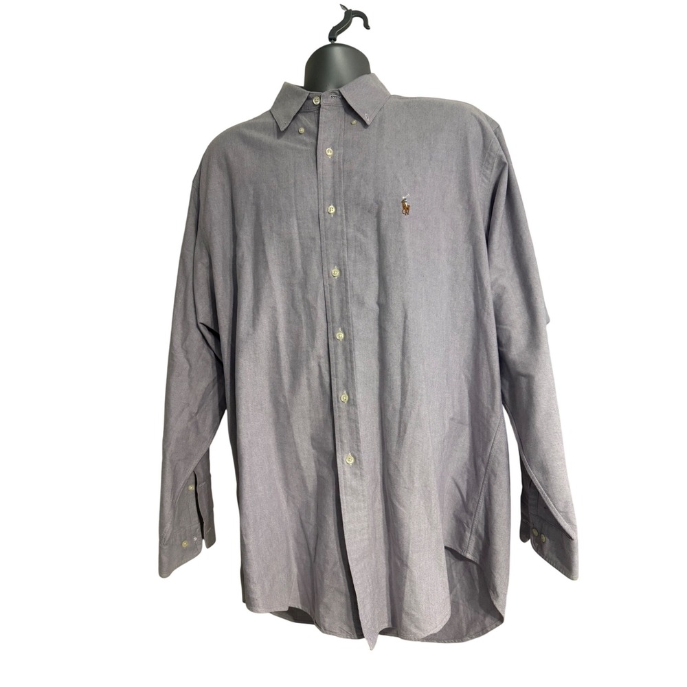 Polo Ralph Lauren Yarmouth Purple Oxford Button Down Shirt Mens 17 34/35 Cotton